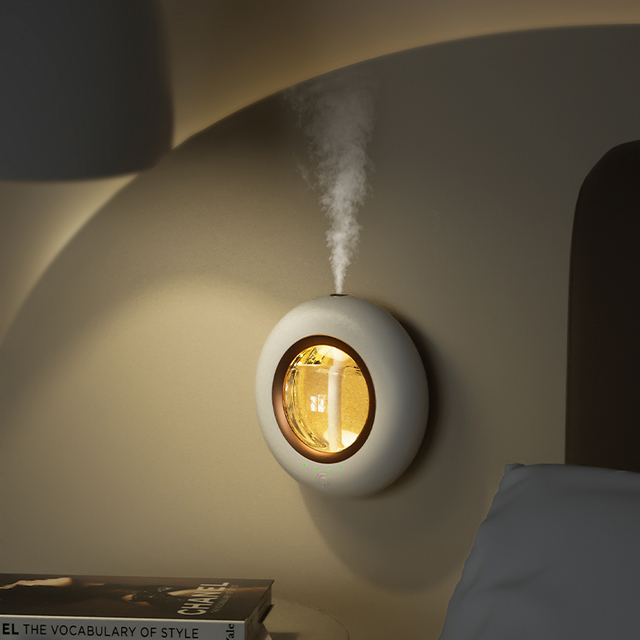 AeroScent, venta al por mayor, m&aacute;quina difusora de aroma de aceite esencial de aromaterapia ultras&oacute;nica montada en la pared para el hogar